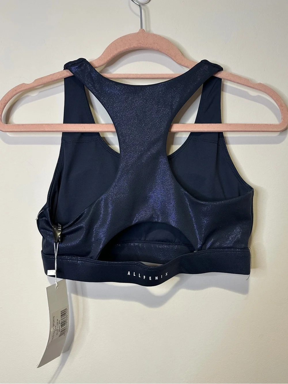 NWT all remix x anthropologie liquid navy sports bra size medium